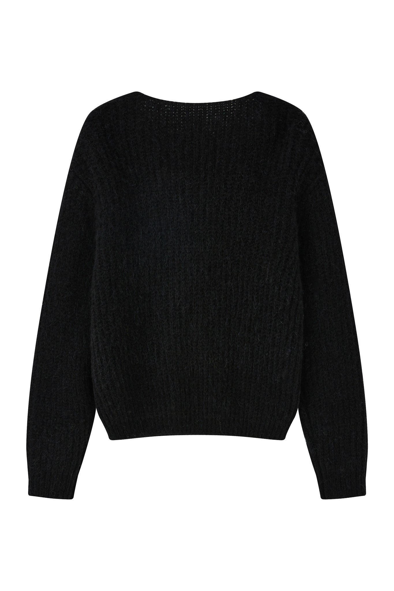 Immy V-neck Basic Alpaca wool  Knit Jumper - Black