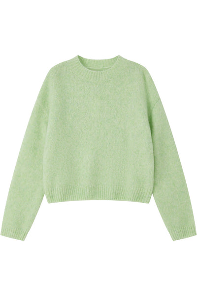 Lara Basic Alpaca wool  Knit Jumper  - Lime