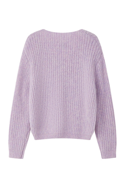 Immy V-neck Basic Alpaca wool  Knit Jumper - Purple