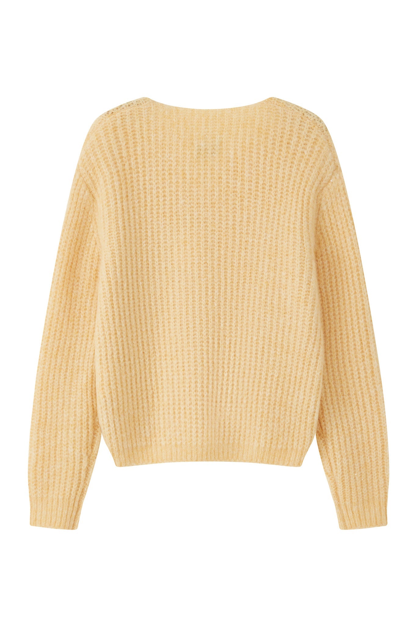 Immy V-neck Basic Alpaca Wool Knit Jumper - Yellow