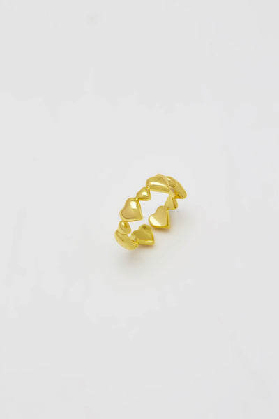 Edith Gold Hearts Ring