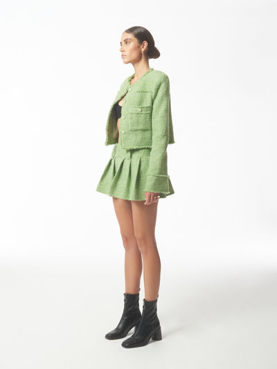 SOUR FIGS Green Bouclé Tweed Jacket