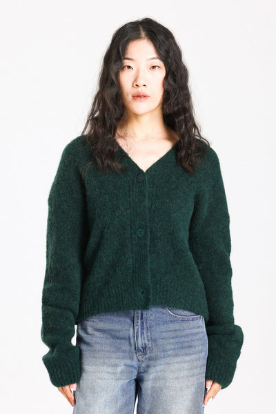 Lara Alpaca Wool Knit Cardigan  - Forest