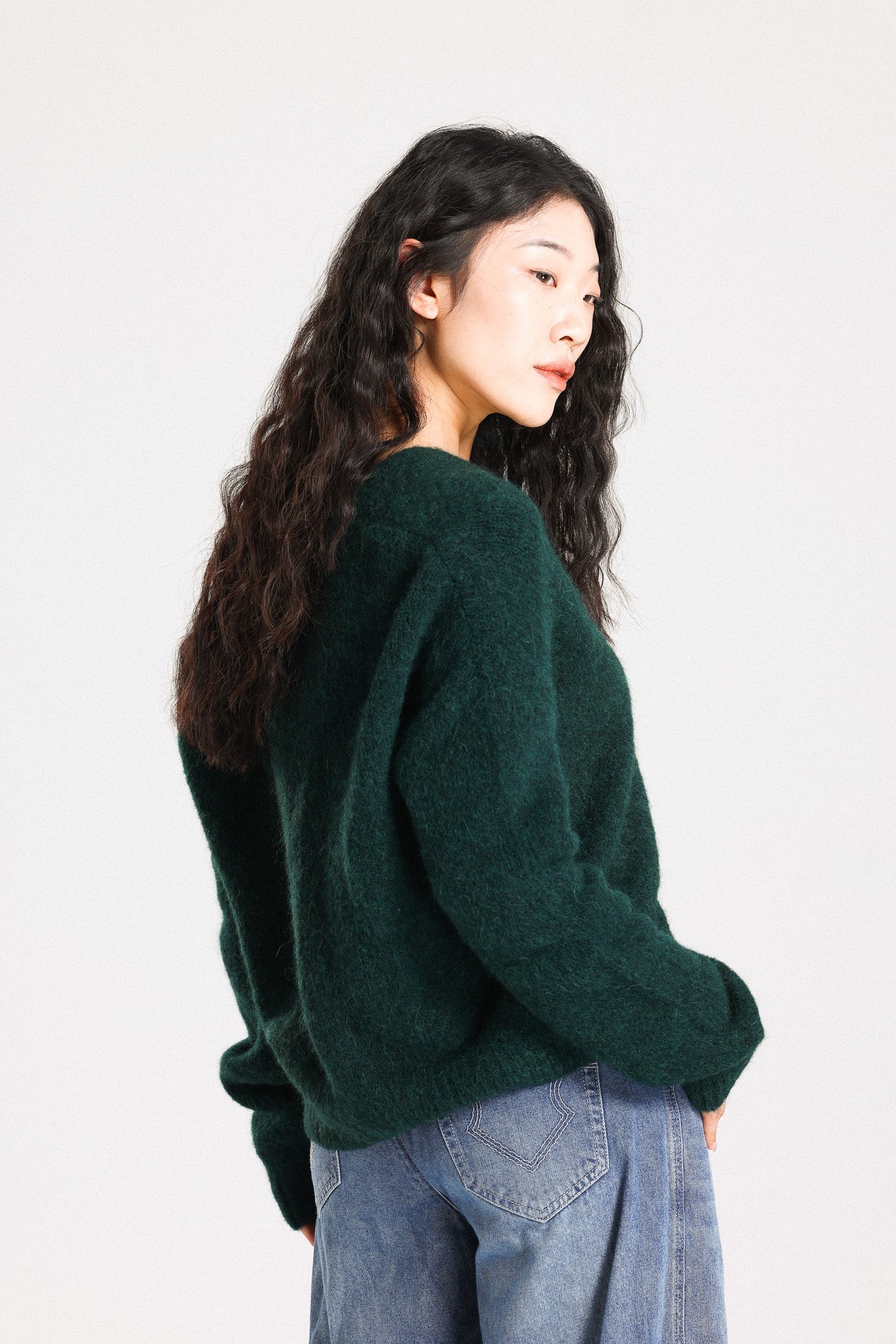 Lara Alpaca Wool Knit Cardigan  - Forest