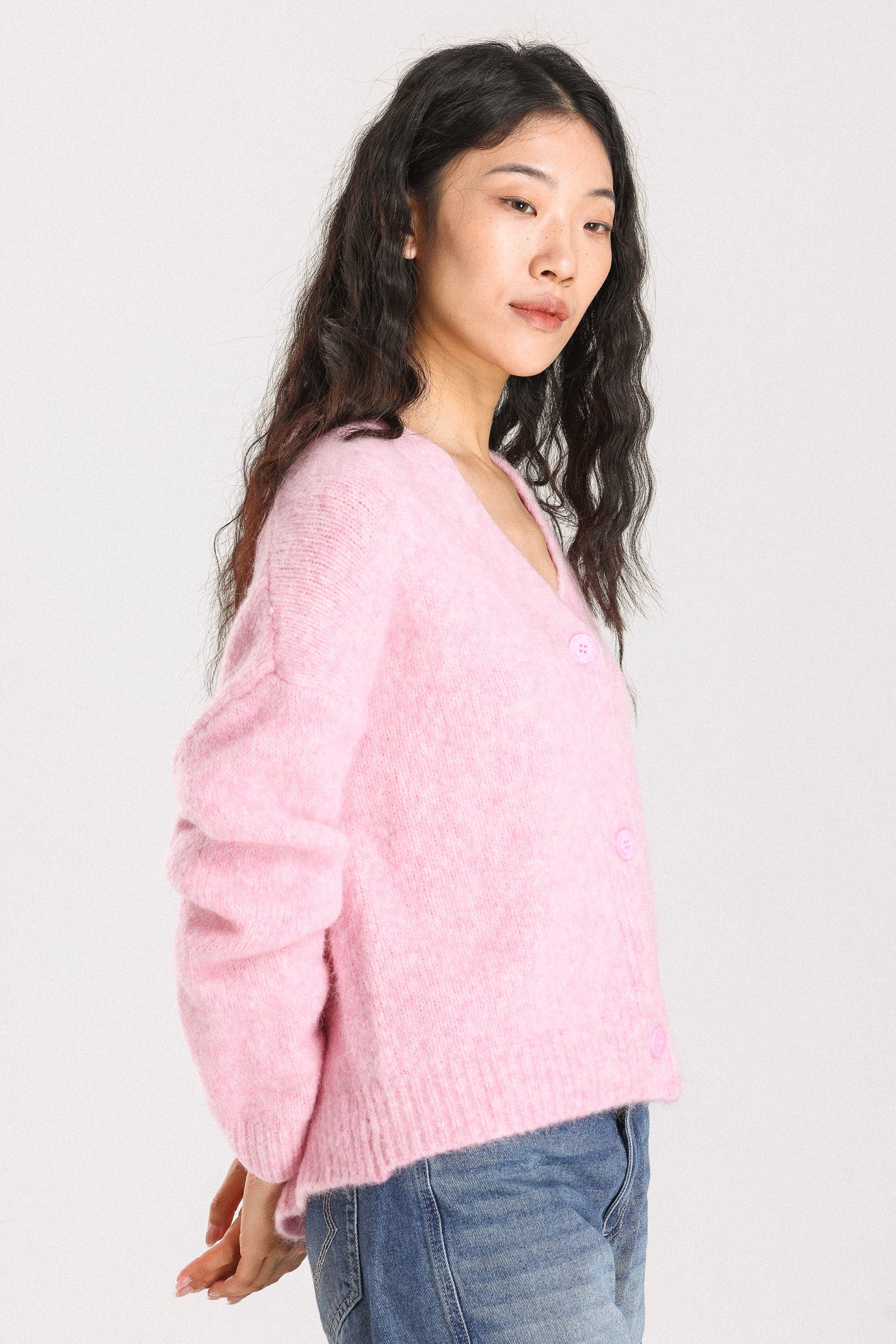 Lara  Alpaca wool Knit Cardigan - Pink