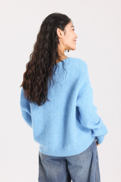 Lara Alpaca Wool Knit Cardigan - Sky