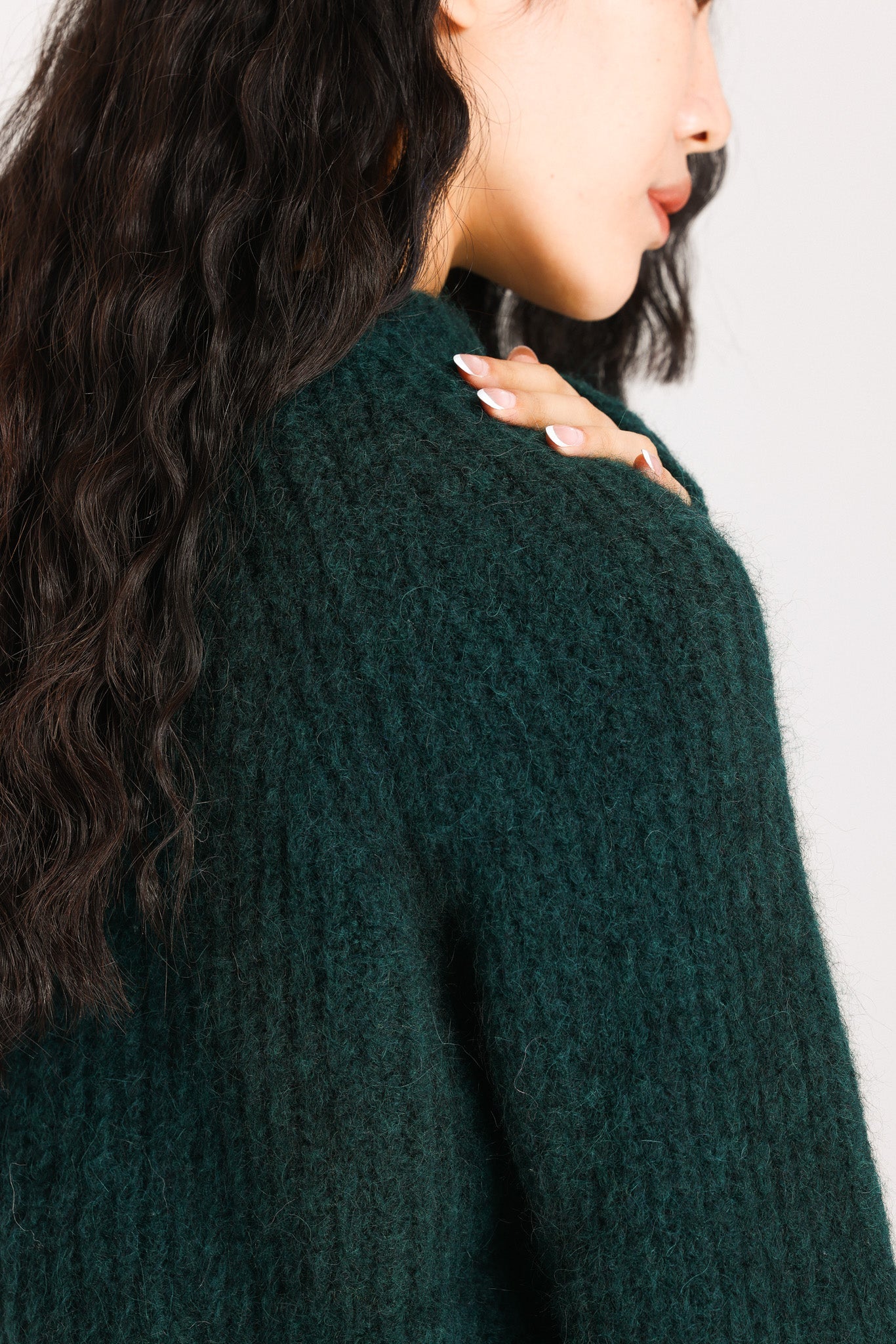 Janet Ribbed Alpaca wool  Knit Jumper  - Forest