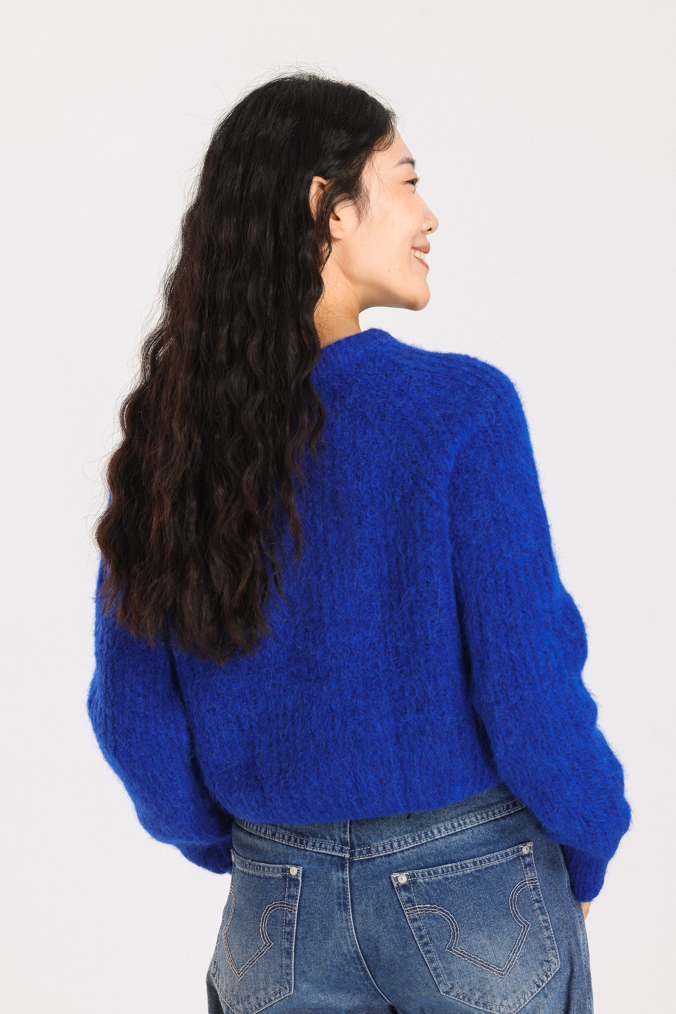 Janet Ribbed Alpaca wool  Knit Jumper - Royal Blue