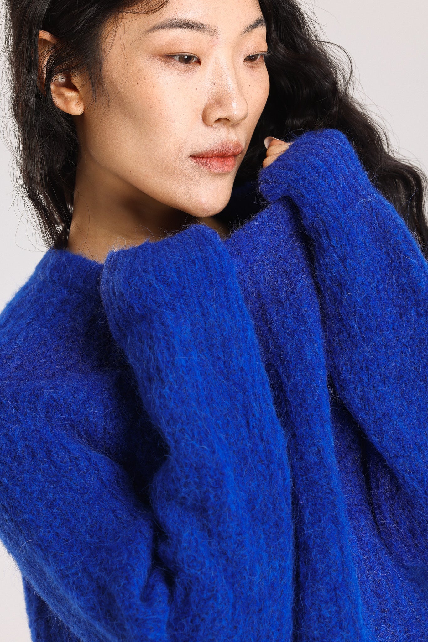 Janet Ribbed Alpaca wool  Knit Jumper - Royal Blue