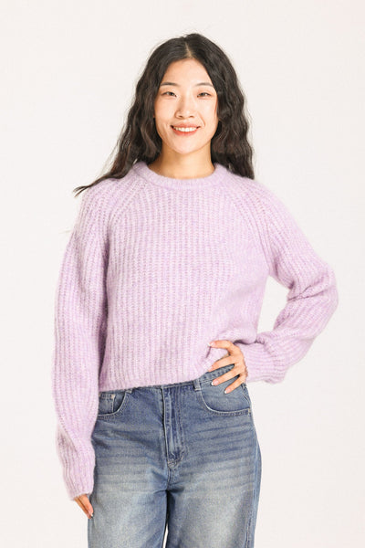 Janet Ribbed Alpaca wool  Knit Jumper - Purple