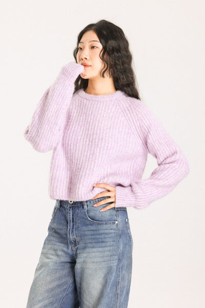 Janet Ribbed Alpaca wool  Knit Jumper - Purple