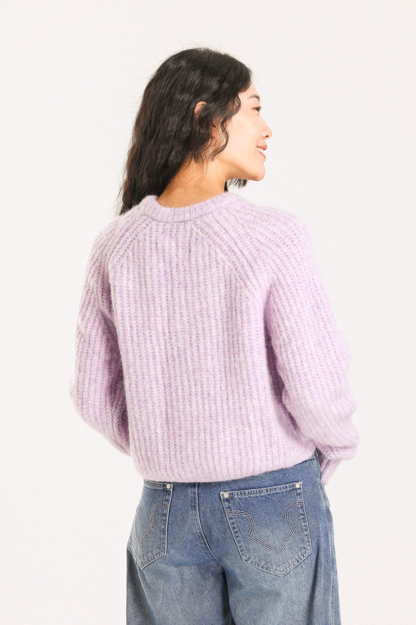 Janet Ribbed Alpaca wool  Knit Jumper - Purple