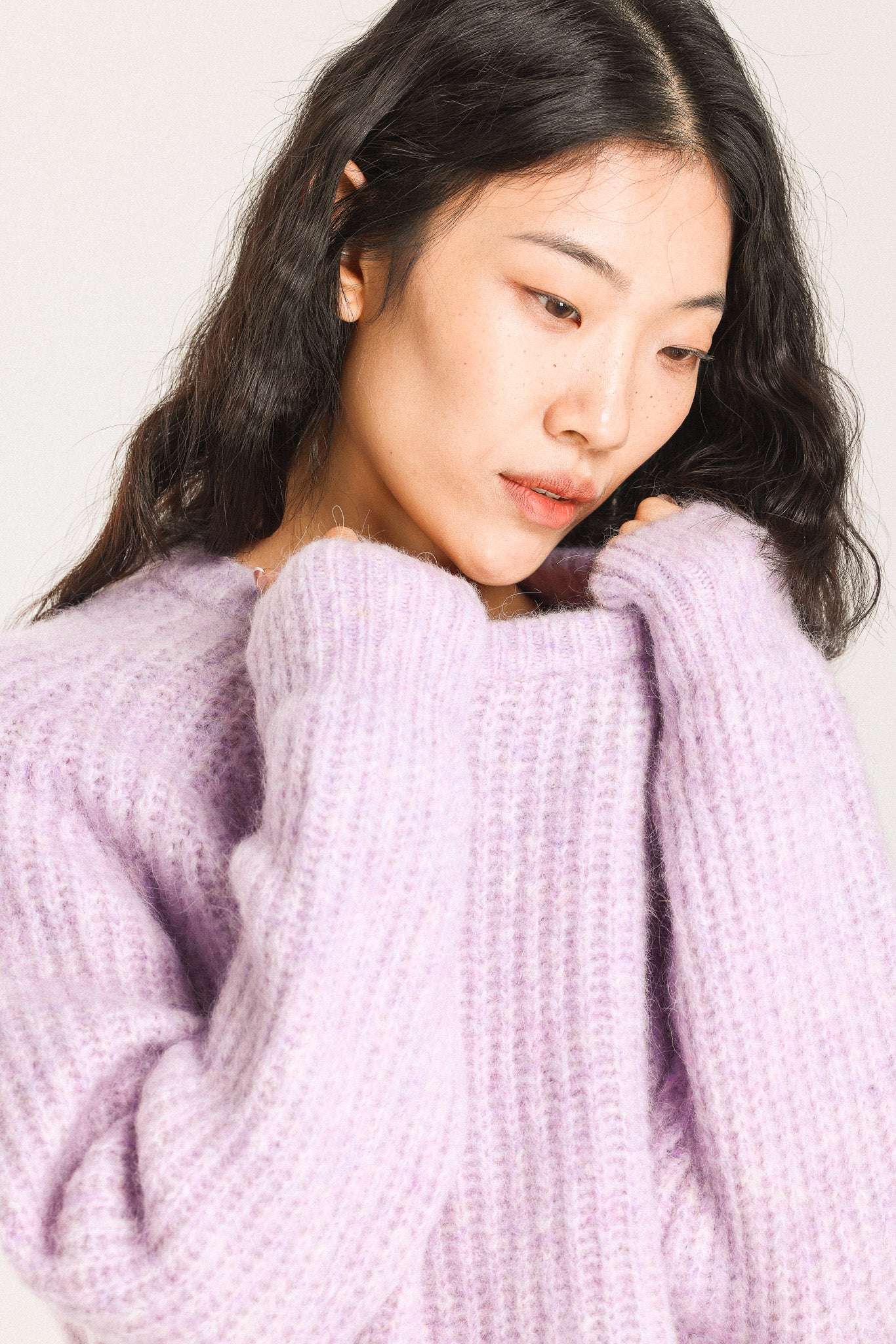 Janet Ribbed Alpaca wool  Knit Jumper - Purple