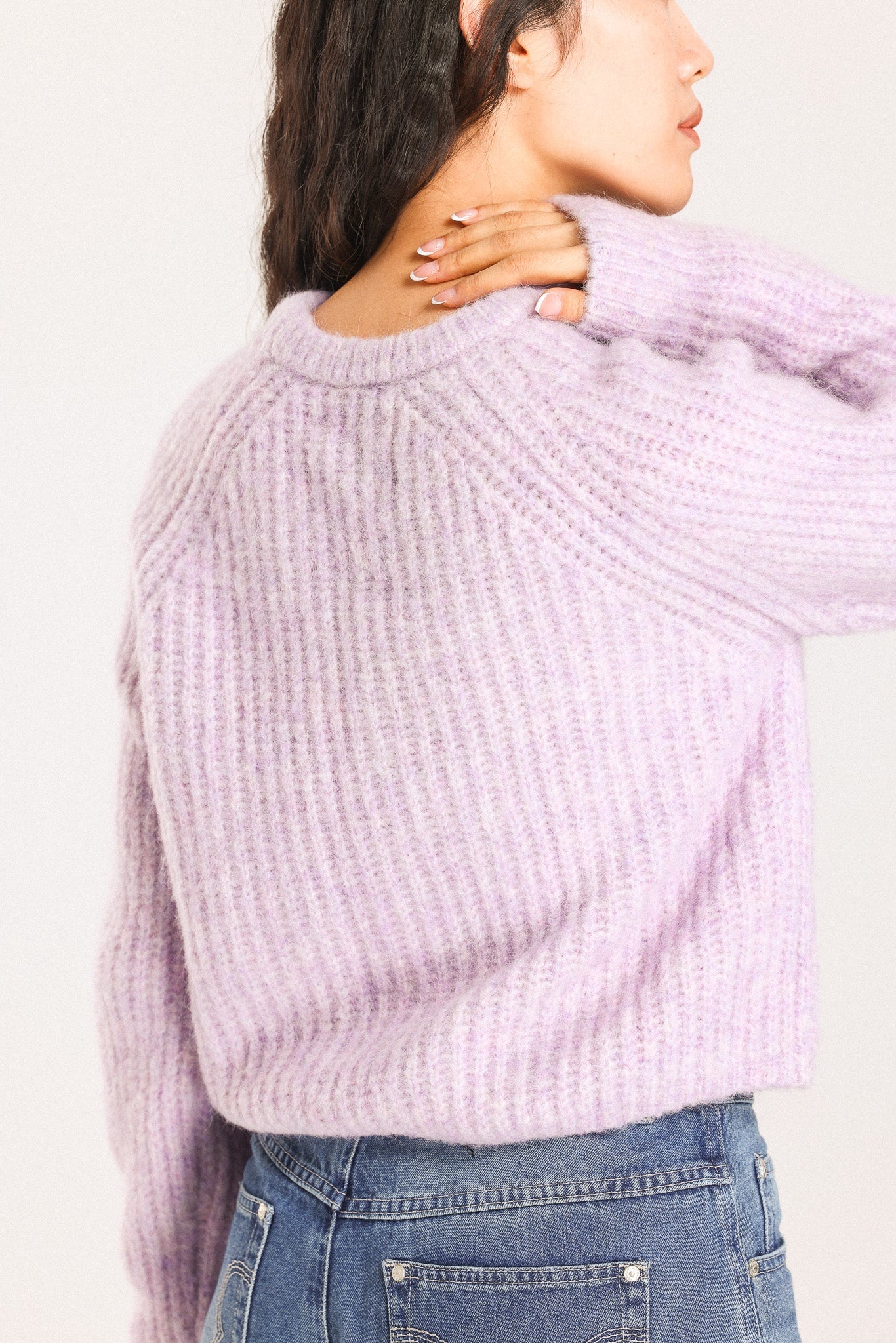 Janet Ribbed Alpaca wool  Knit Jumper - Purple