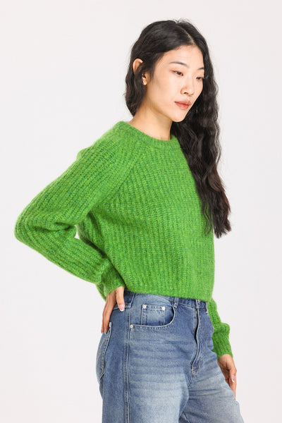 Janet Ribbed Alpaca wool  Knit Jumper - Green