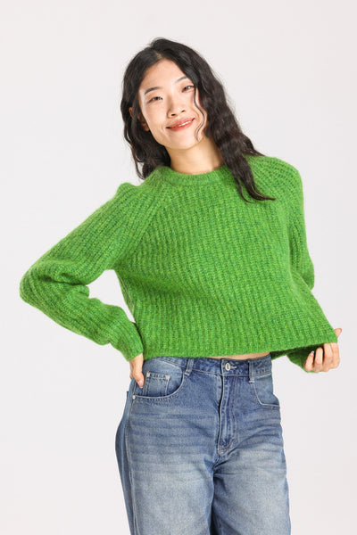 Janet Ribbed Alpaca wool  Knit Jumper - Green