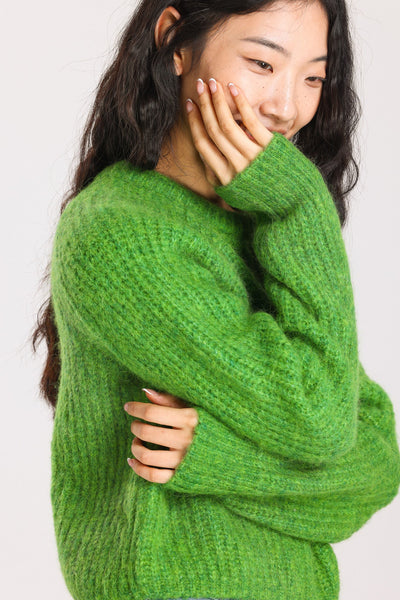 Janet Ribbed Alpaca wool  Knit Jumper - Green