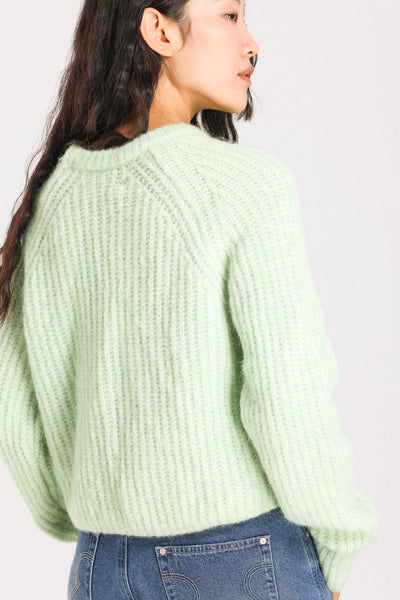 Janet Ribbed Alpaca wool  Knit Jumper  - Lime