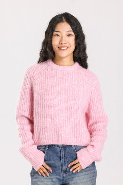 Janet Ribbed Alpaca wool Knit Jumper - Pink