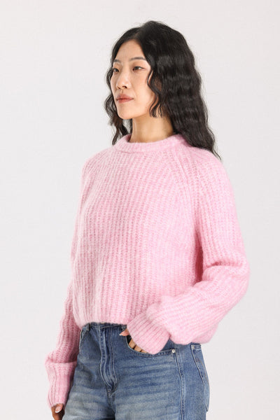 Janet Ribbed Alpaca wool Knit Jumper - Pink