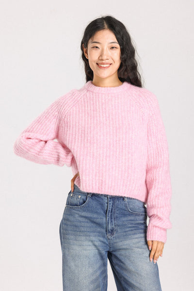 Janet Ribbed Alpaca wool Knit Jumper - Pink