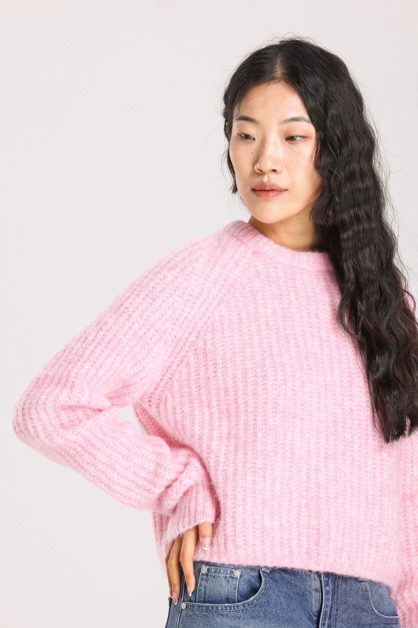 Janet Ribbed Alpaca wool Knit Jumper - Pink