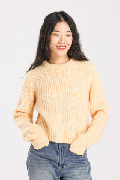 Janet Ribbed Alpaca wool  Knit Jumper - Yellow