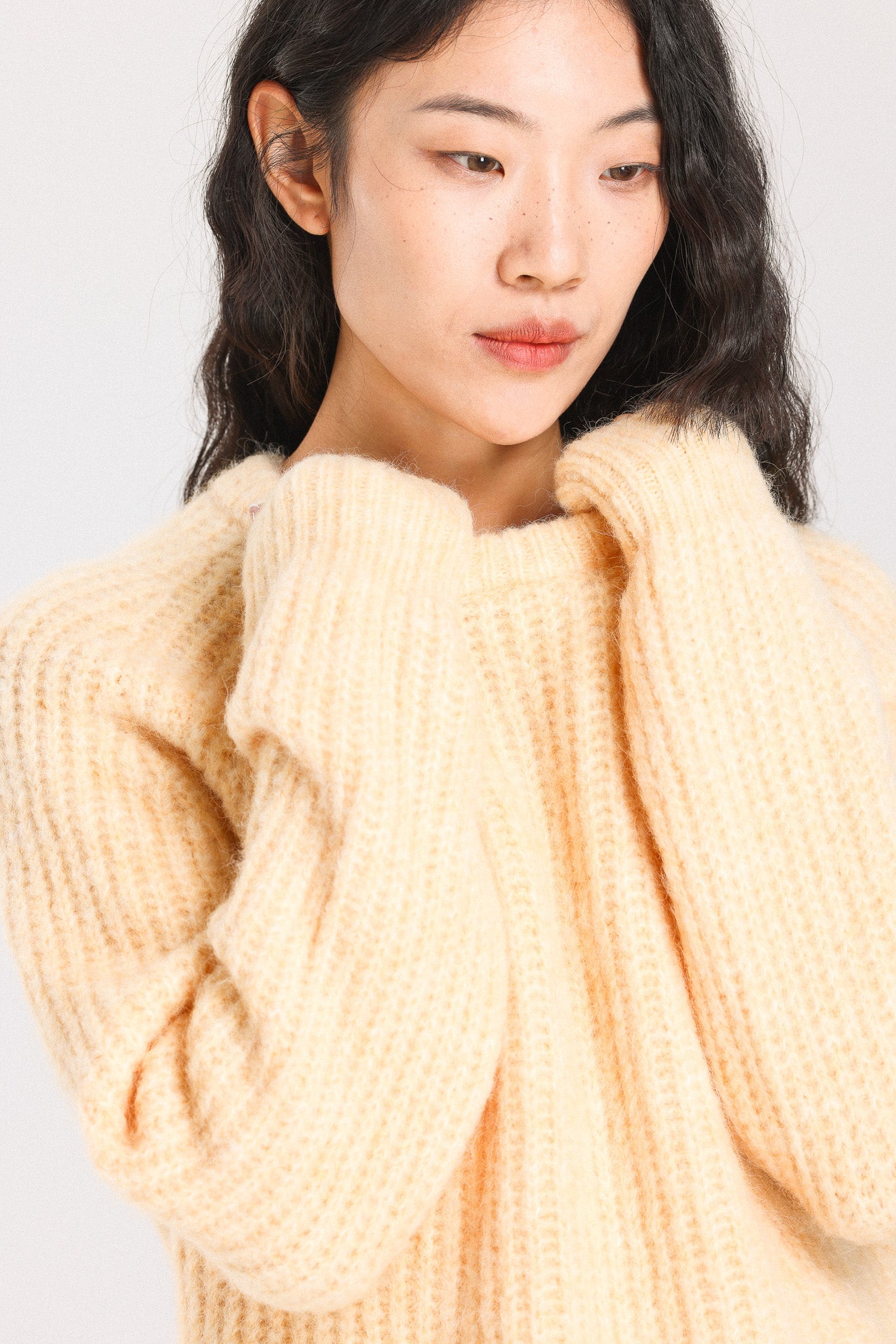 Janet Ribbed Alpaca wool  Knit Jumper - Yellow