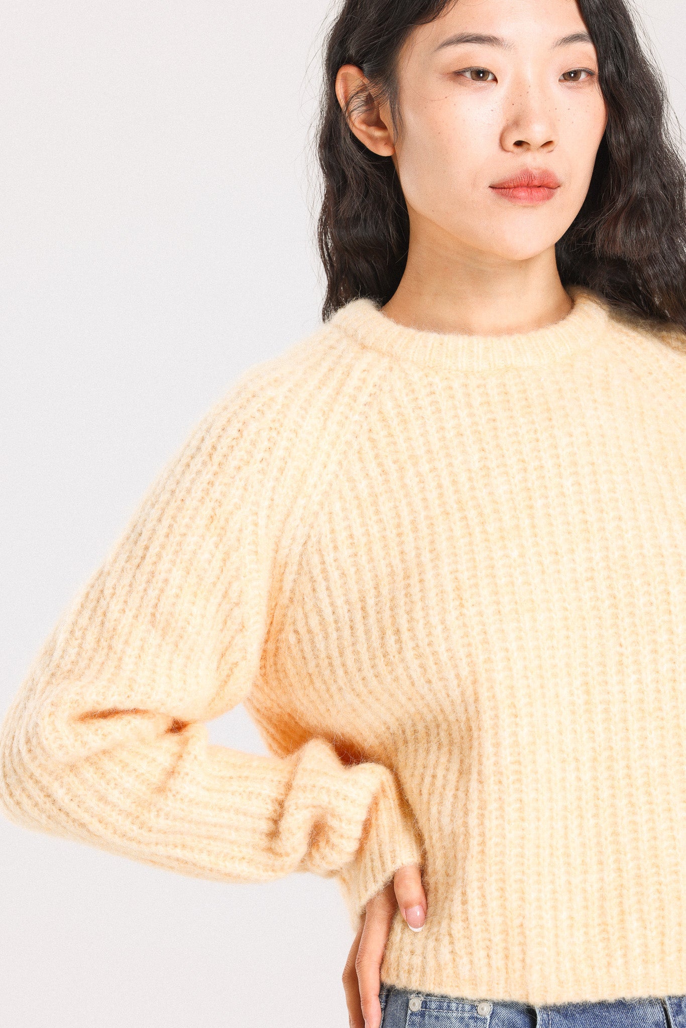 Janet Ribbed Alpaca wool  Knit Jumper - Yellow