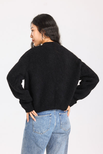 Lara Basic Alpaca wool  Knit Jumper - Black