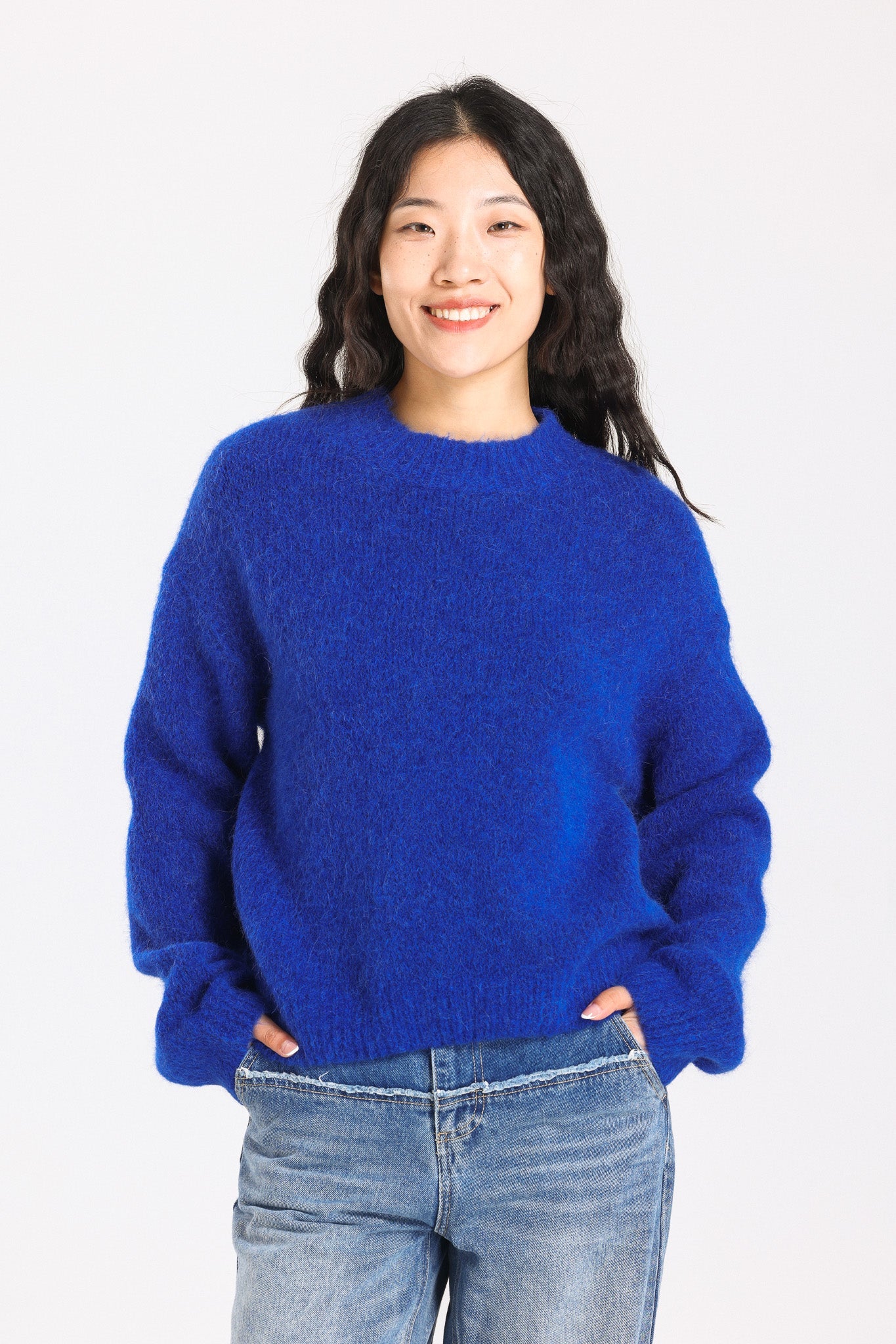 Lara Basic Alpaca Wool Knit Jumper - Royal Blue