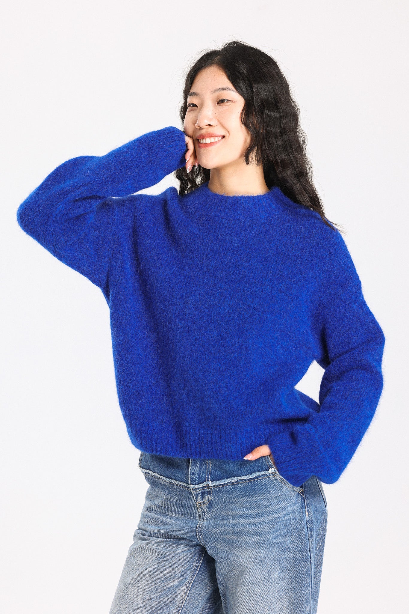 Lara Basic Alpaca Wool Knit Jumper - Royal Blue