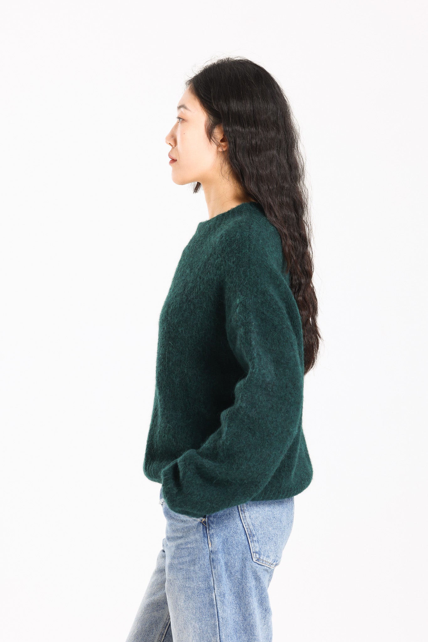 Lara Basic Alpaca wool  Knit Jumper  - Forest