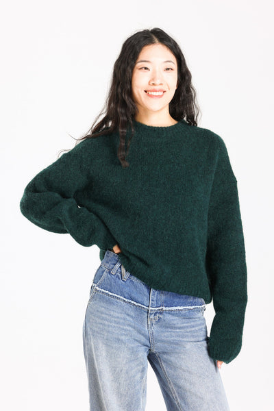 Lara Basic Alpaca wool  Knit Jumper  - Forest