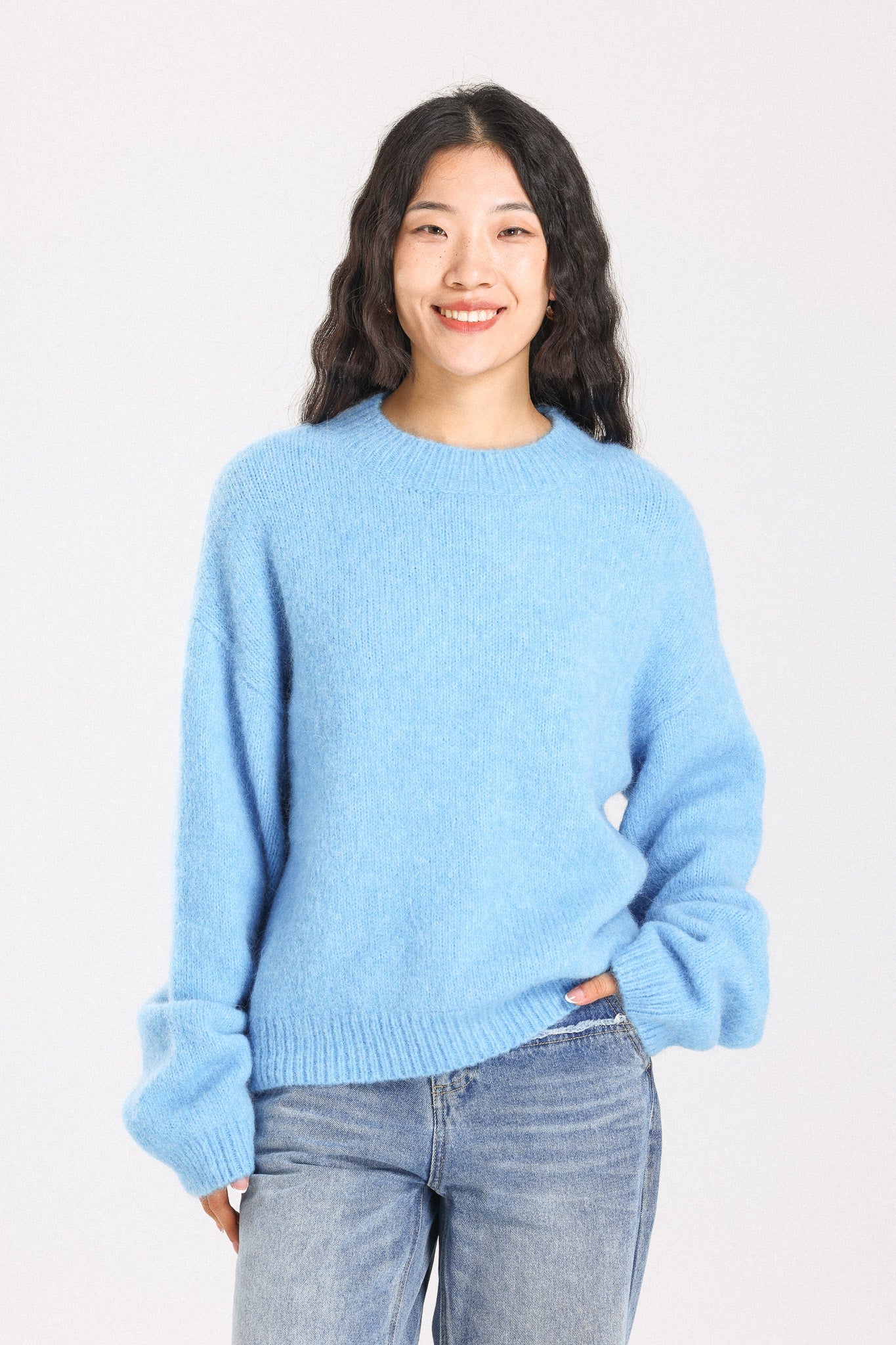 Lara Basic Alpaca wool  Knit Jumper - Sky