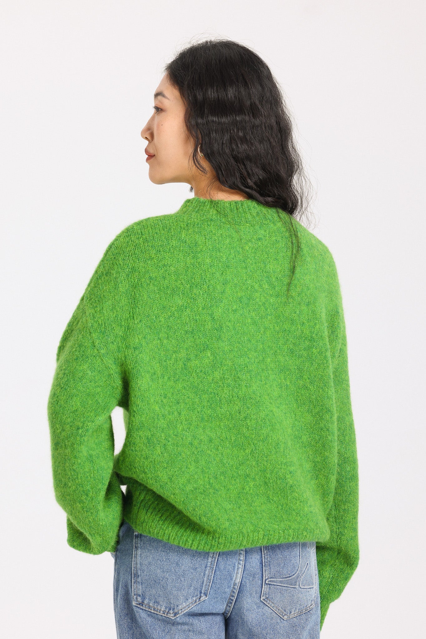 Lara Basic Alpaca Wool Knit Jumper - Green