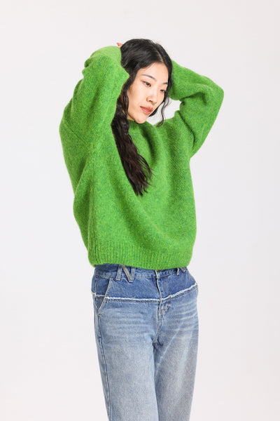 Lara Basic Alpaca Wool Knit Jumper - Green