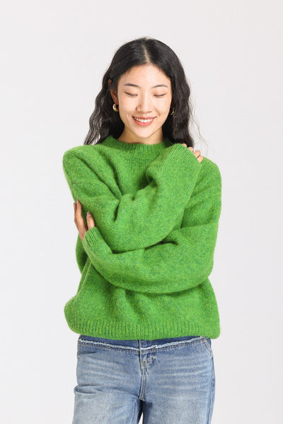 Lara Basic Alpaca wool  Knit Jumper - Green