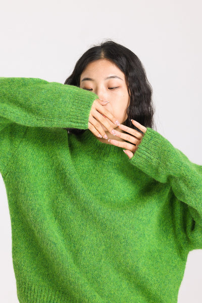 Lara Basic Alpaca Wool Knit Jumper - Green