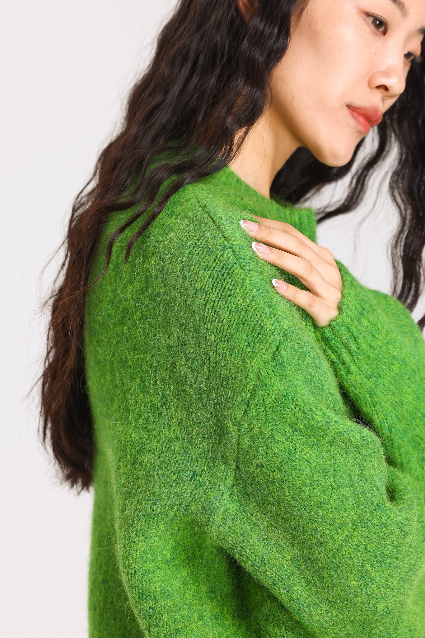 Lara Basic Alpaca Wool Knit Jumper - Green