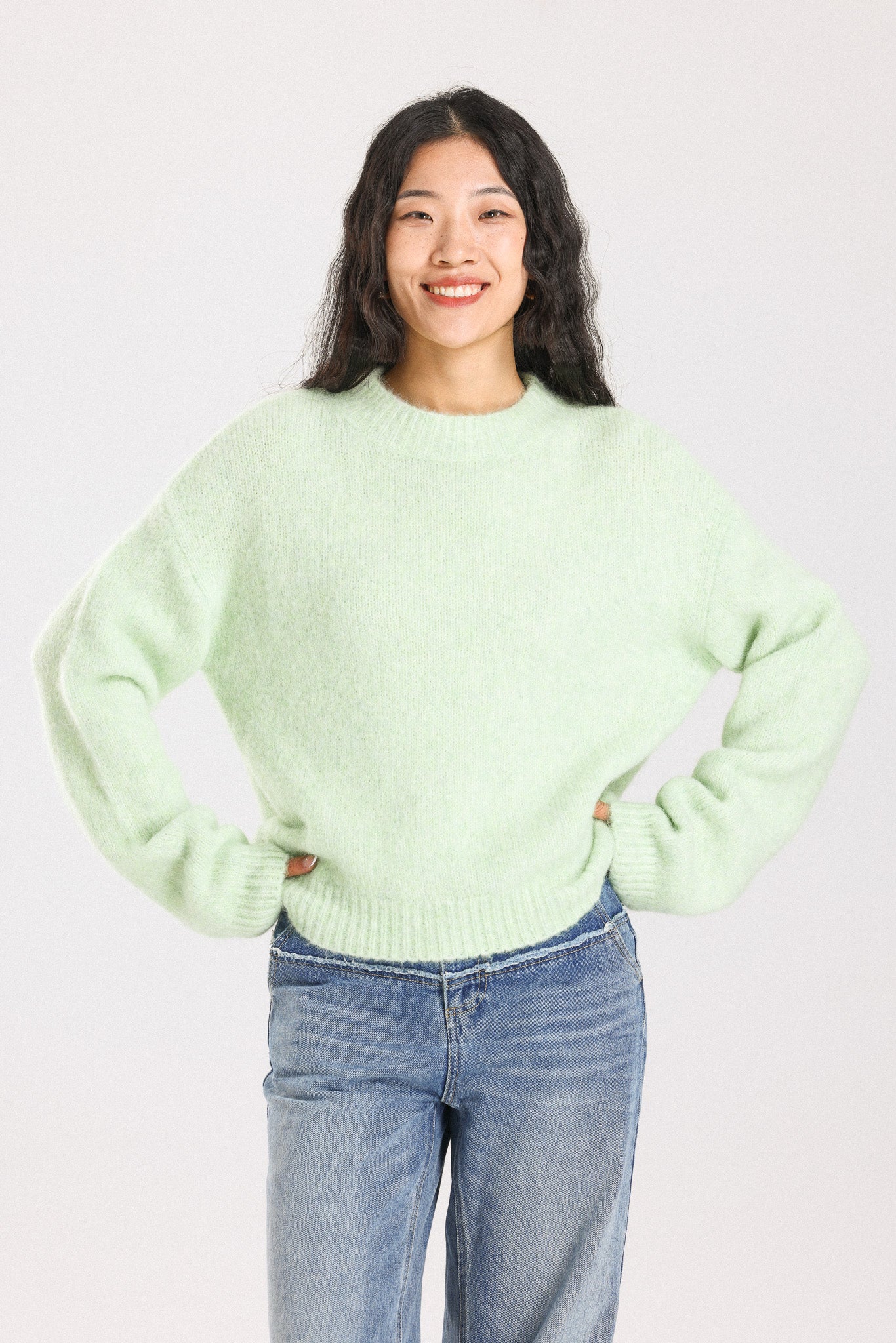 Lara Basic Alpaca Wool Knit Jumper  - Lime