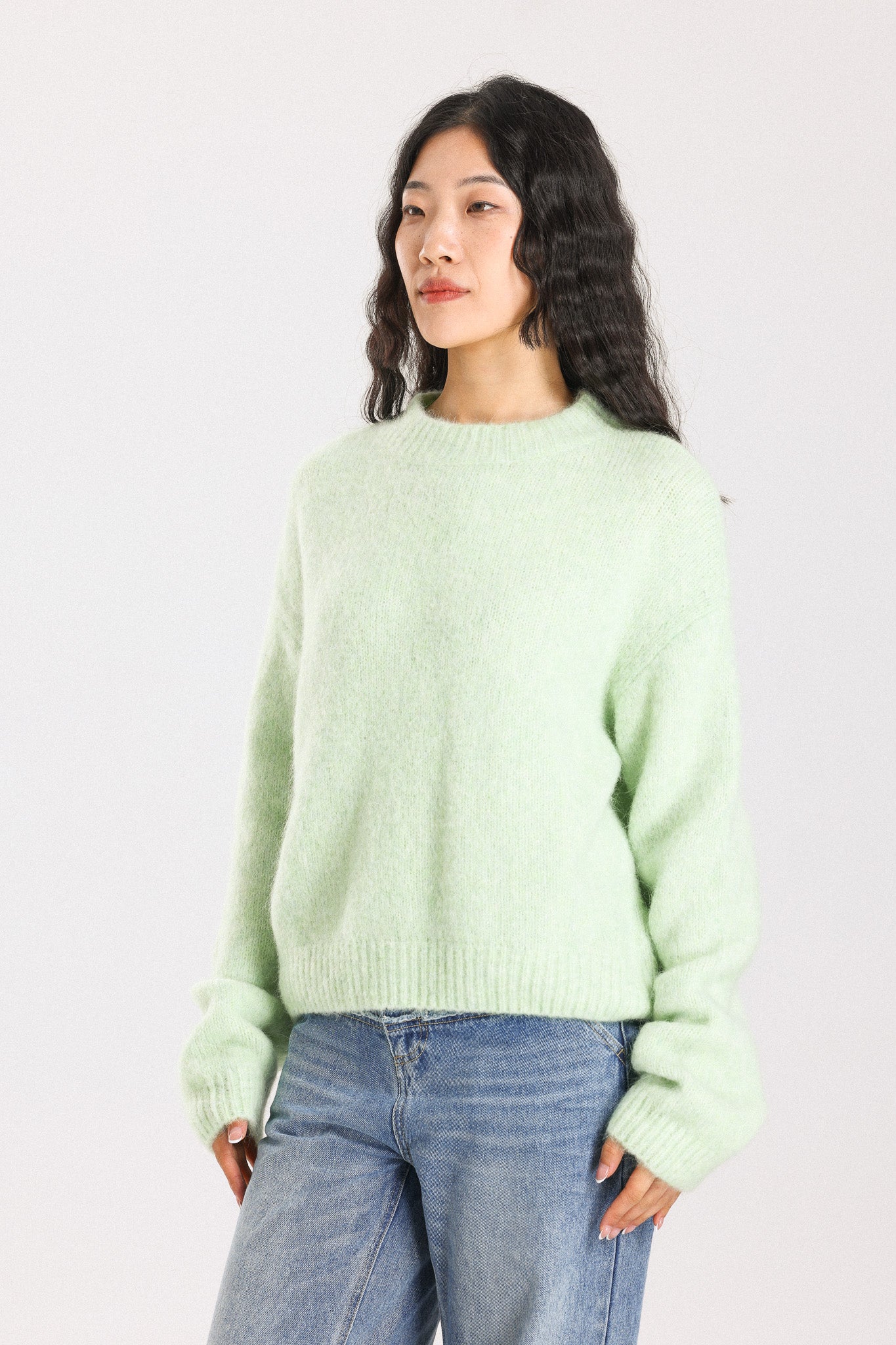 Lara Basic Alpaca Wool Knit Jumper  - Lime