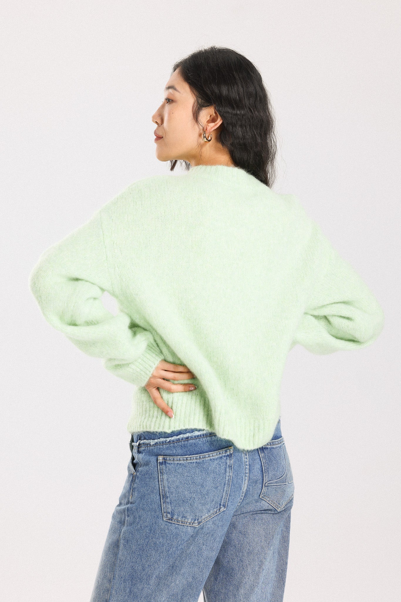 Lara Basic Alpaca Wool Knit Jumper  - Lime