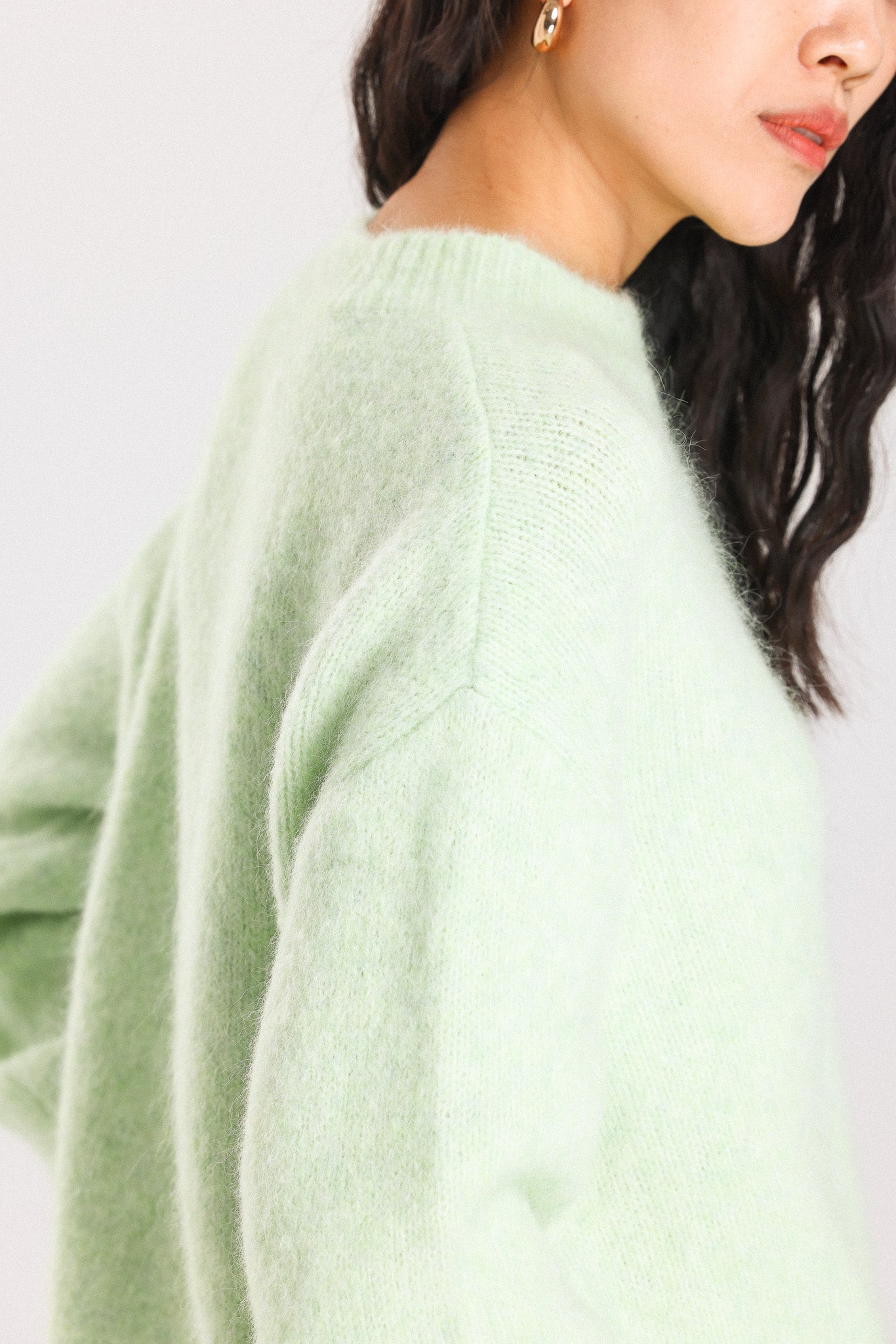 Lara Basic Alpaca Wool Knit Jumper  - Lime