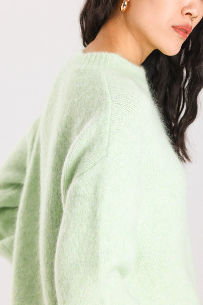 Lara Basic Alpaca wool  Knit Jumper  - Lime