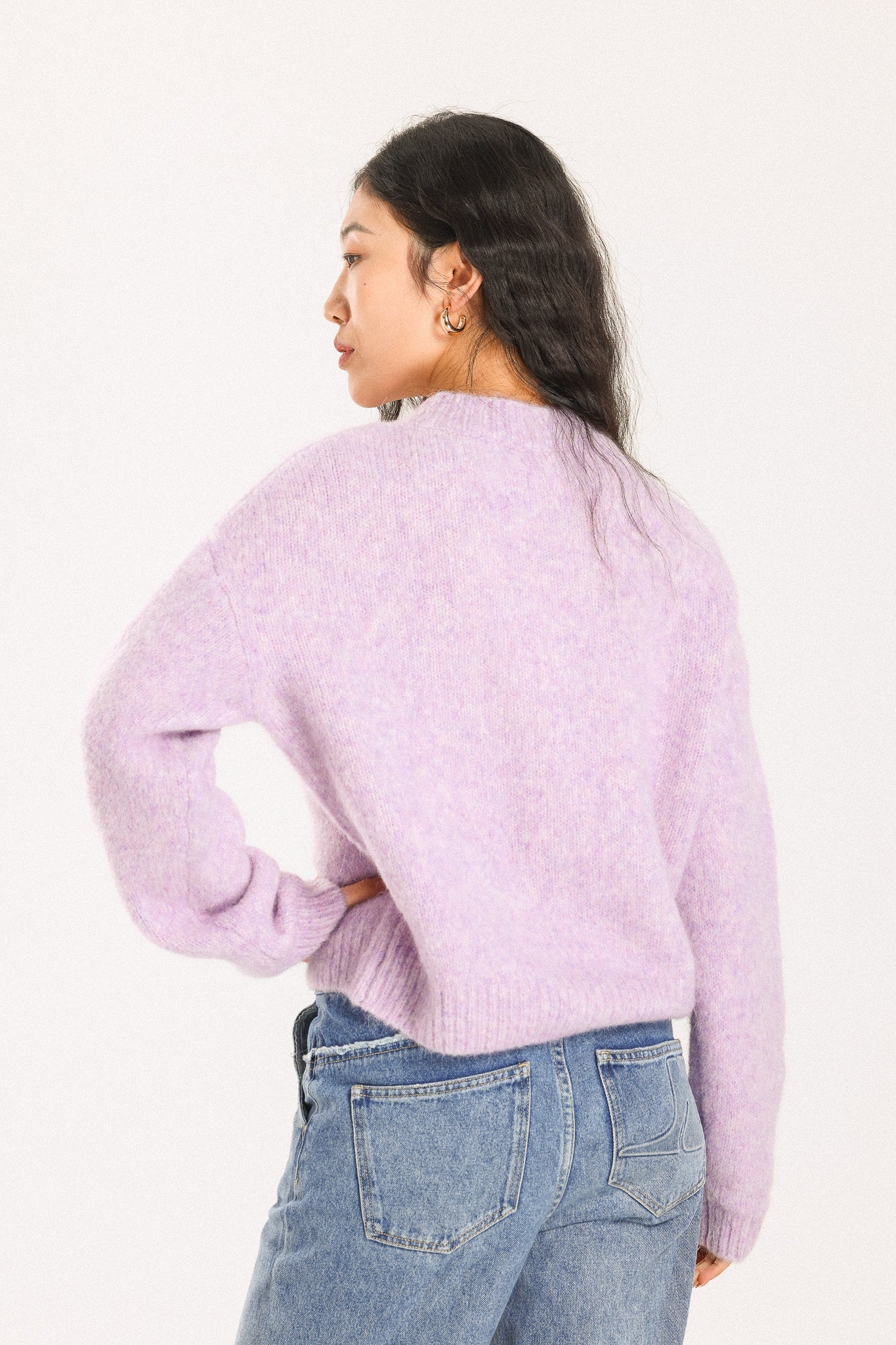 Lara Basic Alpaca Wool Knit Jumper - Purple