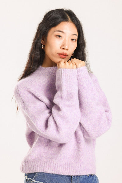 Lara Basic Alpaca Wool Knit Jumper - Purple