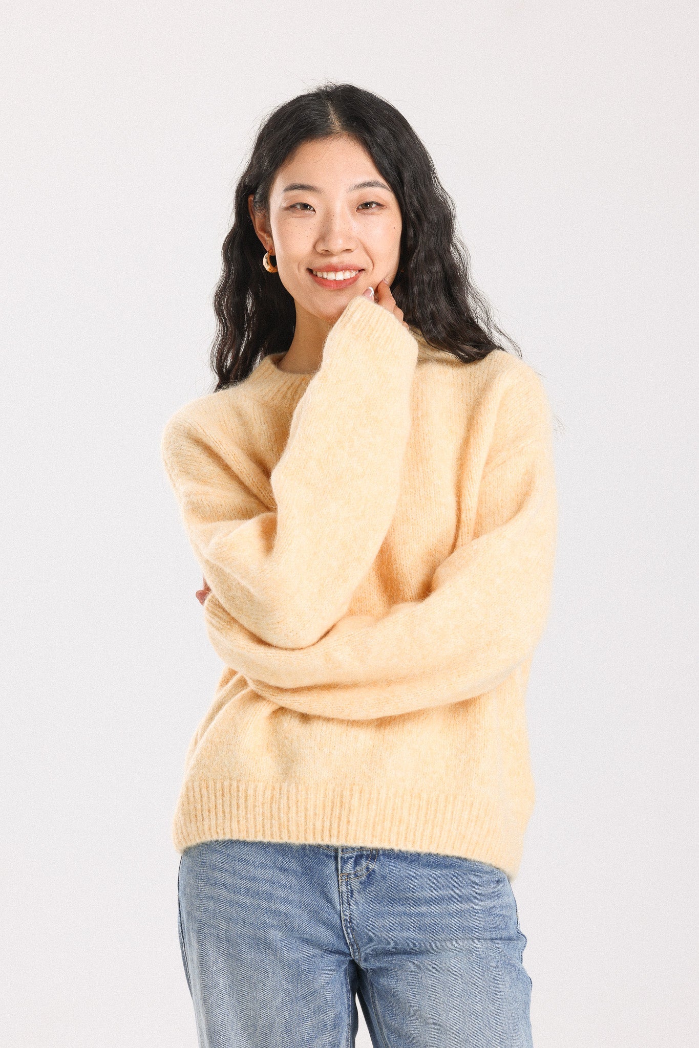 Lara Basic Alpaca Wool Knit Jumper - Yellow