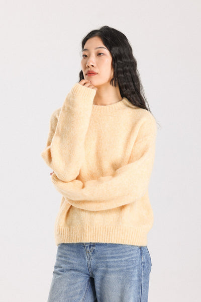 Lara Basic Alpaca Wool Knit Jumper - Yellow