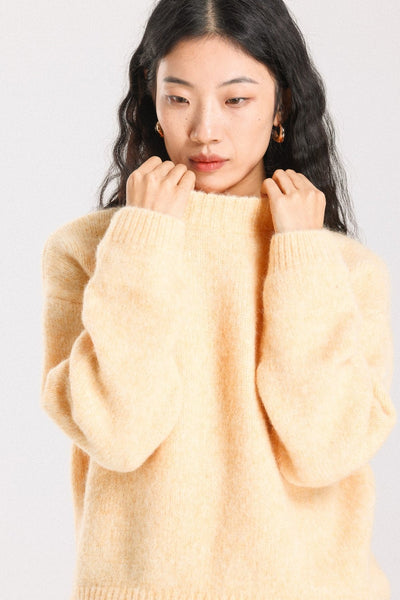 Lara Basic Alpaca Wool Knit Jumper - Yellow